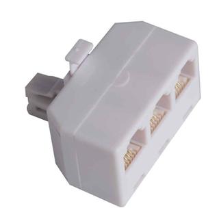 ADAPTOR TELEPHONE PLUG MALE TO 3 FEMALE 6P4C - FERRARA