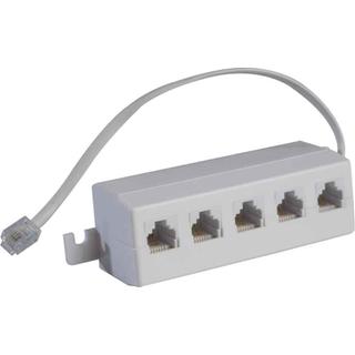 ADAPTOR TELEPHONE PLUG MALE TO 5 FEMALE 6P4C - FERRARA