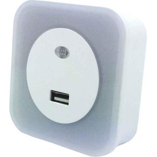 LED NIGHT LIGHT 1.5W 2700Κ 220-240V WITH SENSOR+USB - FERRARA