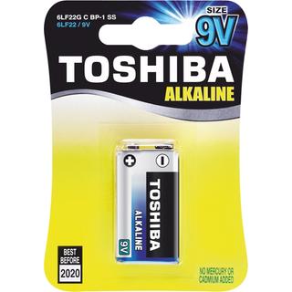 TOSHIBA 9V LR6F22 Alkaline Batteries