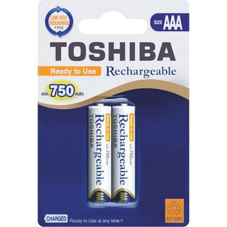 TOSHIBA AAA 750mAh NI-MH rechargeable Batteries 2pack