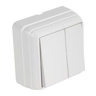 Surface Switch 2P Double K/R 1 way mini white IP20