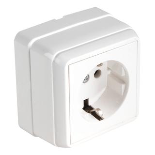 Surface Earthed socket outlet without cover mini white IP20