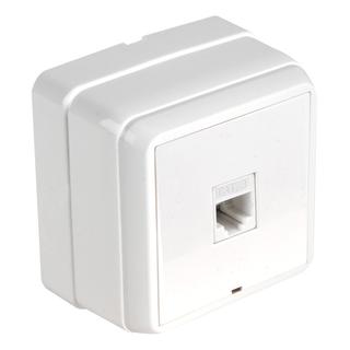 Surface telephone socket RJ11/RJ12 mini white IP20