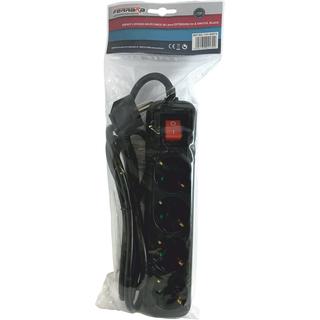 Group socket black with switch & cable length 1.5m cross section 3x1.5mm - FERRARA