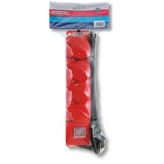 Group socket outdoor IP44 with switch & cable length 1.5m 3x1.5mm red - FERRARA