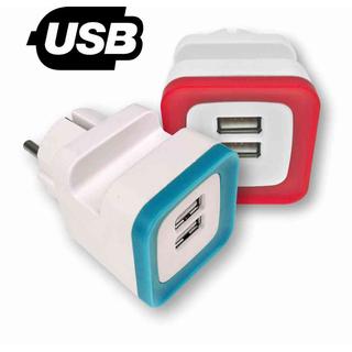 Adaptor from 1 schuko to 2 USB various colors - FERRARA